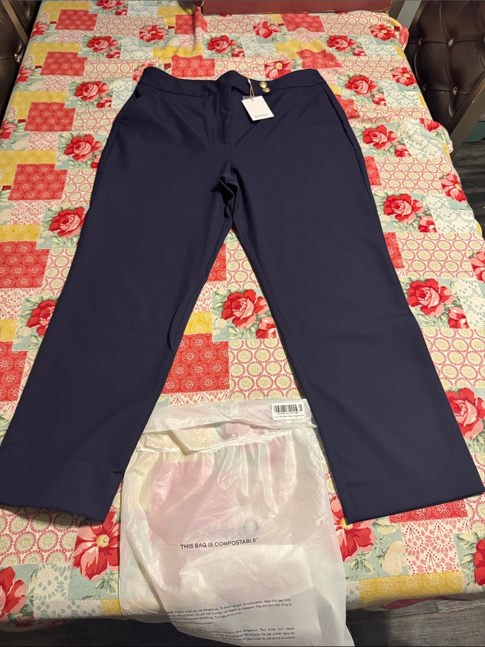 Quince Deep Navy Scuba Slim Ankle Pants